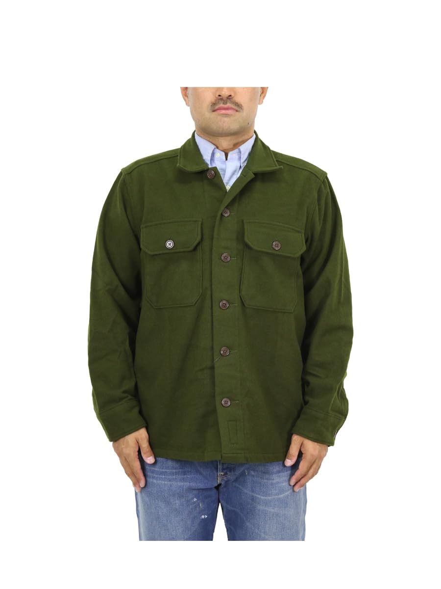 

POLO RALPH LAUREN Шерстяная рубашка CPO с длинным рукавом Размер 0103986 Мужская куртка с кокеткой, L, Зеленый, зелёный