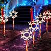 Solar Pathway Lights 5Pcs/set Ground-mounted Christmas Solar Snowflake Lights LED Stake Lamp For Walkway Garden Festival