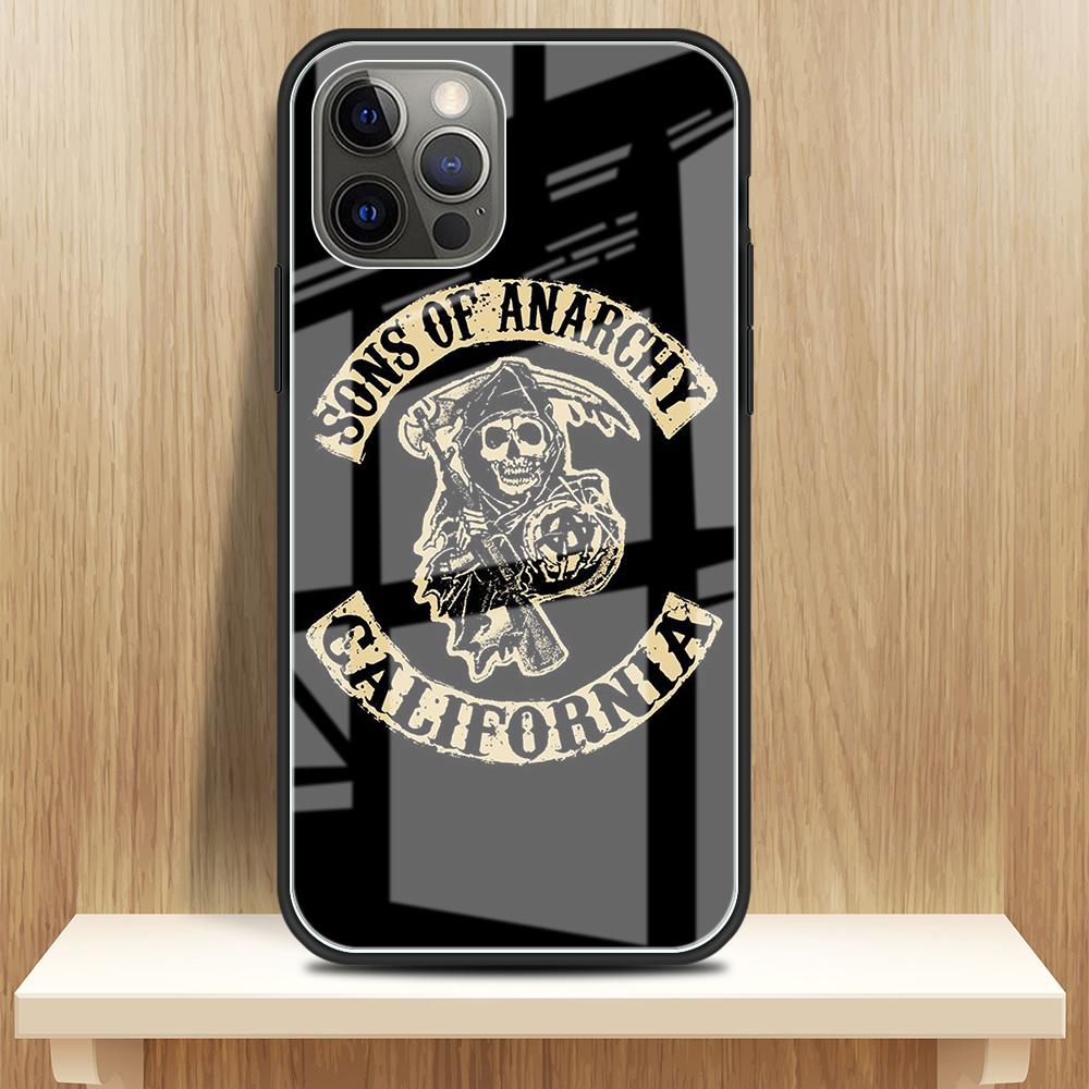 

Стеклянный чехол для iPhone 13 12 Mini 11 Pro XR XS Max 7 8 Plus SE 2020 X 6 6S противоударный закаленный чехол для телефона Son Of Anarchy Lunda iPhone 13Pro Max