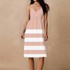 Women's Spaghetti Strap Backless Bow Loose Casual Beach Holiday Dress Sundress