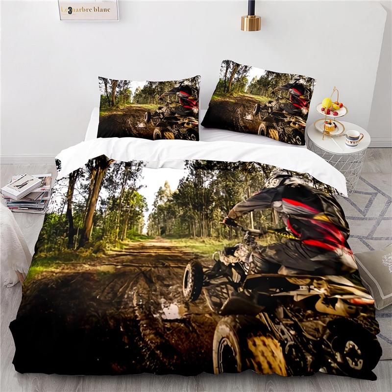 Stunt Off-road Motorcycle 3d Printed Bedding Set Duvet Cover Set with Pillowcase Twin Full Queen King Size Bedclothes Bed Linen
