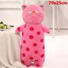 Hot Internet Celebrity Lovely Cartoon Cat Pillow Stuffed Pink Black Cats Plush Toys Round Dot Cats Soft Cushion Girl Gifts Decor