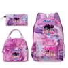Kpop School Bag, Witch Hunter Girl Group Student Three-Piece School Bag, Large Capacity Backpack, Lightweight Cartoon School Bag