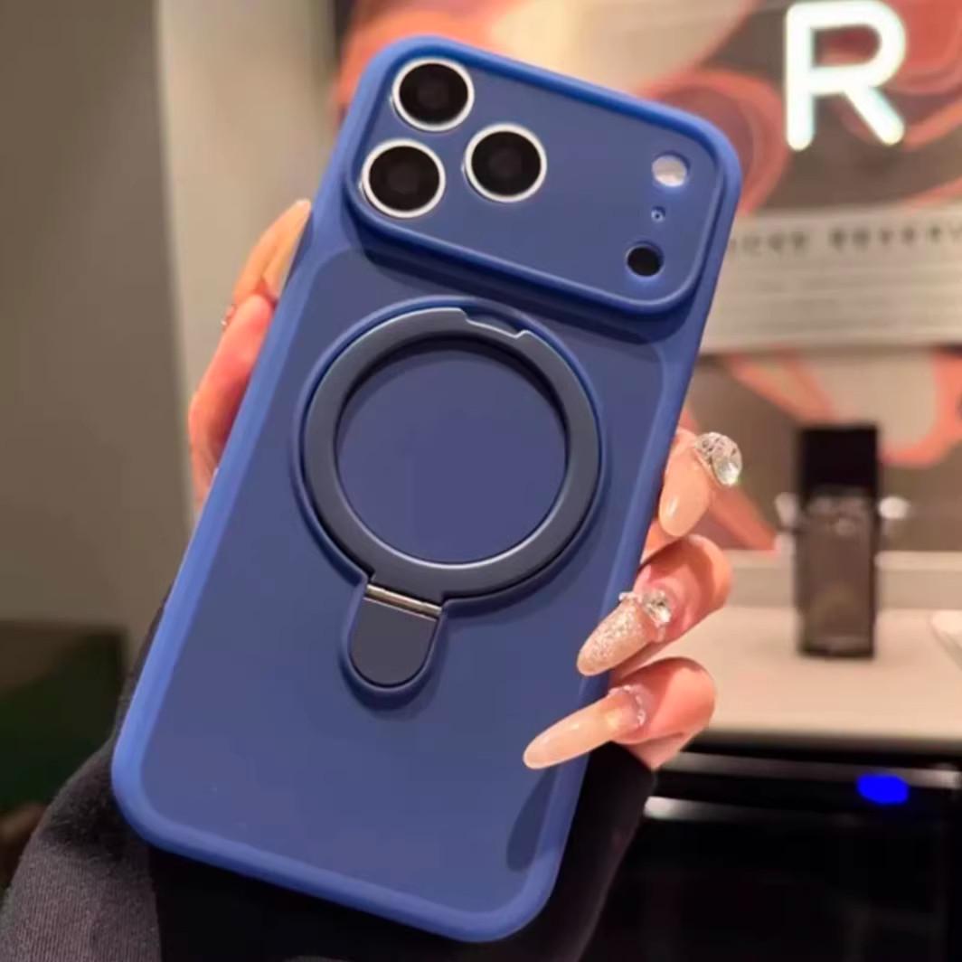 

Compatible with iPhone 15/16/17 Pro Max Fine Hole Jelly Ice Cream Magnetic Bracket Case iPhone 16 PRO