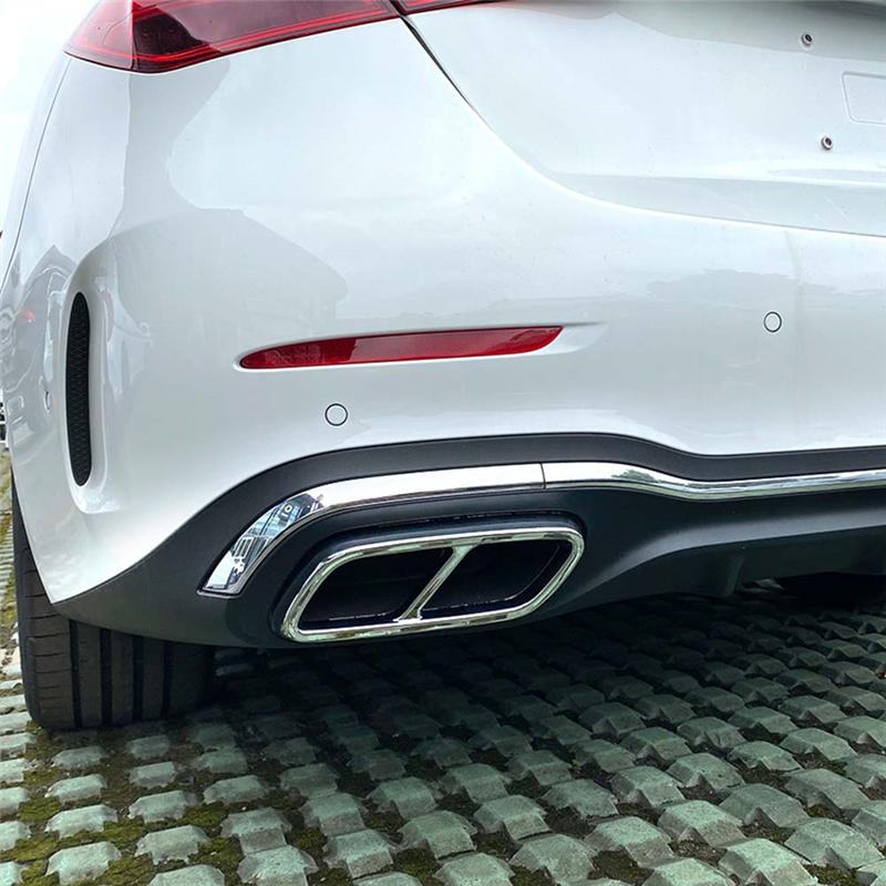 A51K-AMG Car Tail Throat Exhaust Pipe Muffler Tip Cover For Mercedes Benz C-Class W206 C200 C260 C300 +