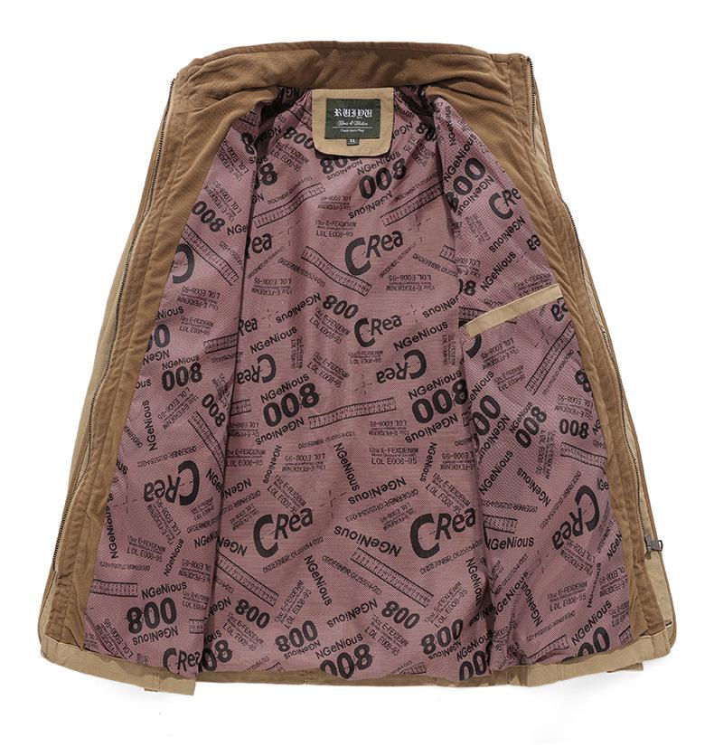Men's Mid-Length Cotton Jacket - Spring/Autumn, Thin, Casual, Loose, Large Sizes, Dad Style.