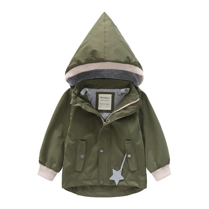 Children's Jacket Detachable Windproof and Rainproof Hat