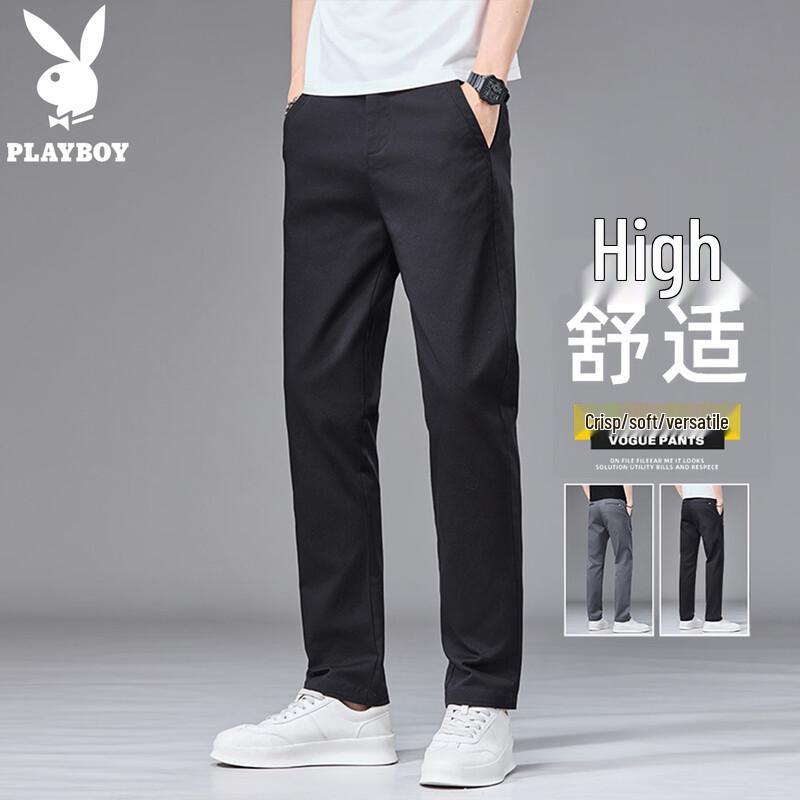 Playboy Men s Loose Fit Straight Leg Casual Trousers 32