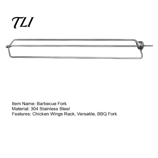 Heat Resistant Grill Utensil Chicken Wing Skewers, Stainless Steel Barbecue Wings Fork, Food Grade Accessory Clamping for Camping And Backyard