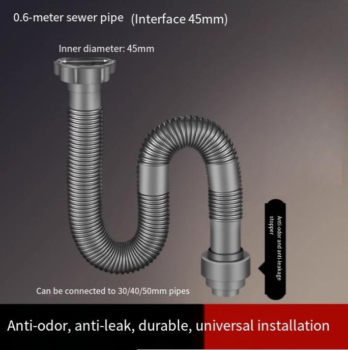Dishwashing Bathroom Sink Drain Pipe Kitchen Accessories Anti-backflow Drain Pipe Set for Kitchen Household Sink Basin Pipe