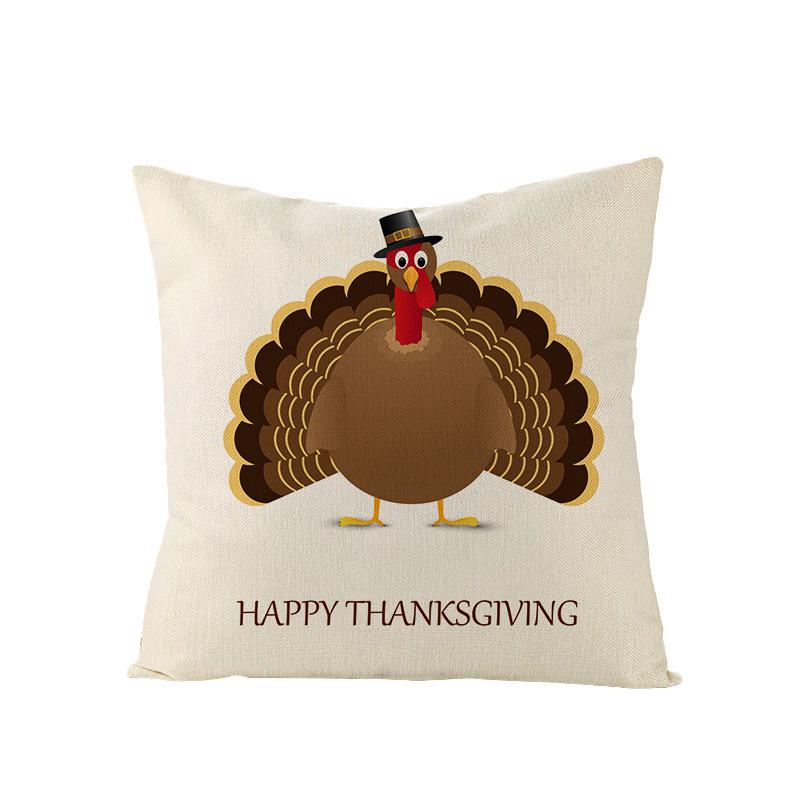 New Thanksgiving Turkey Polyester Pillow Cover Ins Nordic Pillow Cushion Cover Home