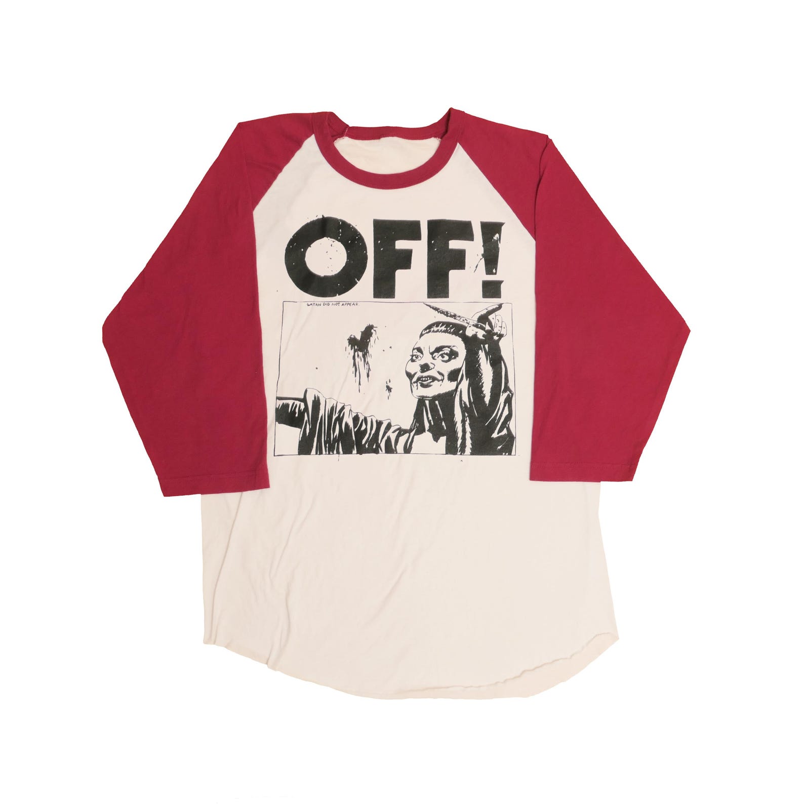 OFF! Hardcore Punk Supergroup Raglan Tee Black Flag Circle Jerks Baseball Raymond Pettibon Art Vintage American Rock N Roll Band - XL S
