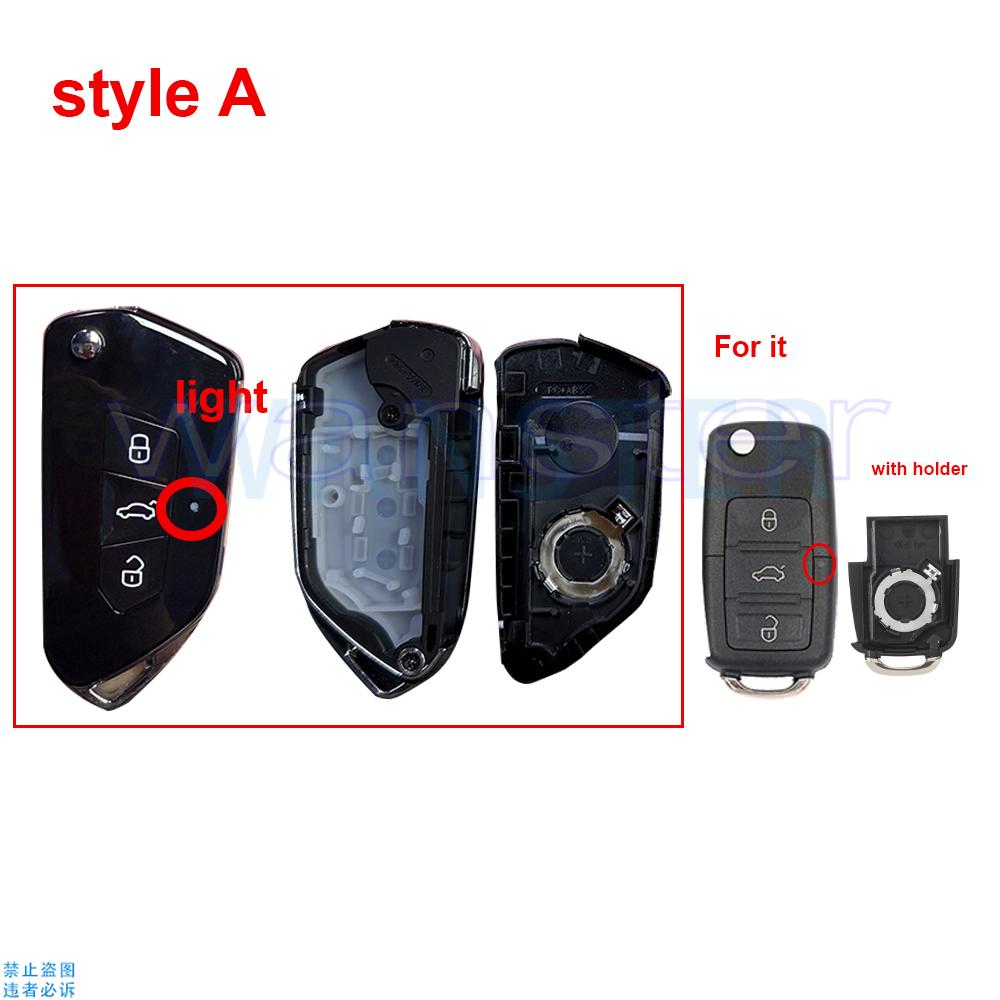 Upgrade Car Key Fob Case Shell Housing For Skoda Seat B5 Mk6 Caddy Tiguan Octavia For Volkswagen Jetta Golf Polo Passat Beetle