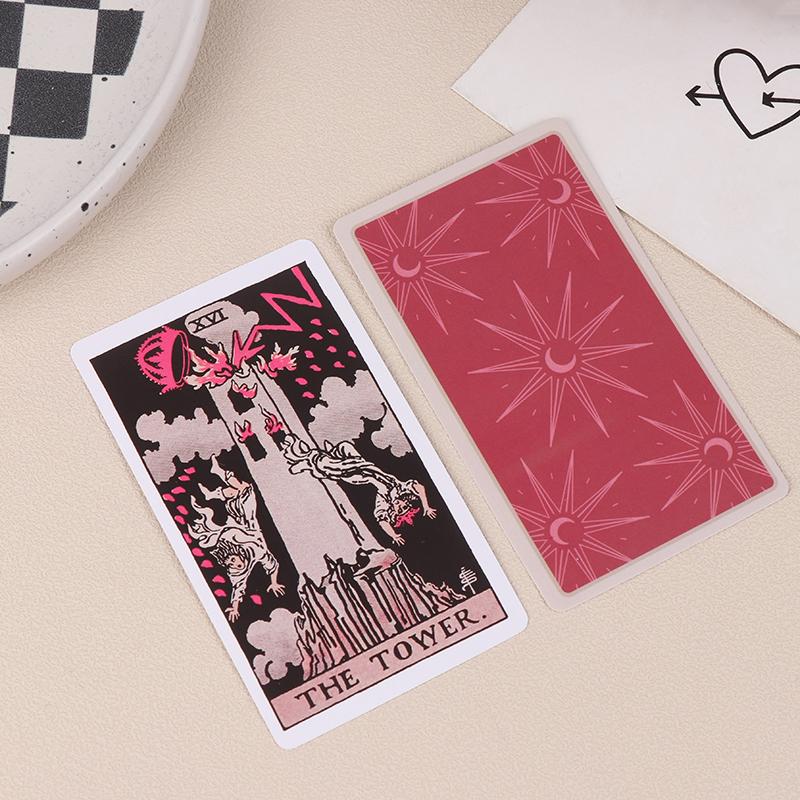 Pink Tarot For Beginners Tarot Card Prophecy Divination Deck Family Party Board Game Fate Card Fortune Telling Game