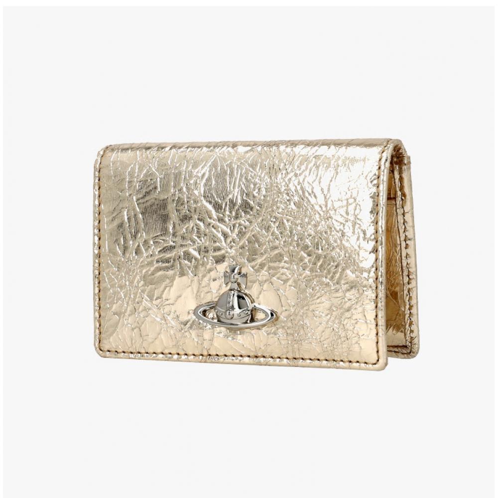 Vivienne Westwood Metallic Crinkle Cardholder 5402000pu L00a7 R401