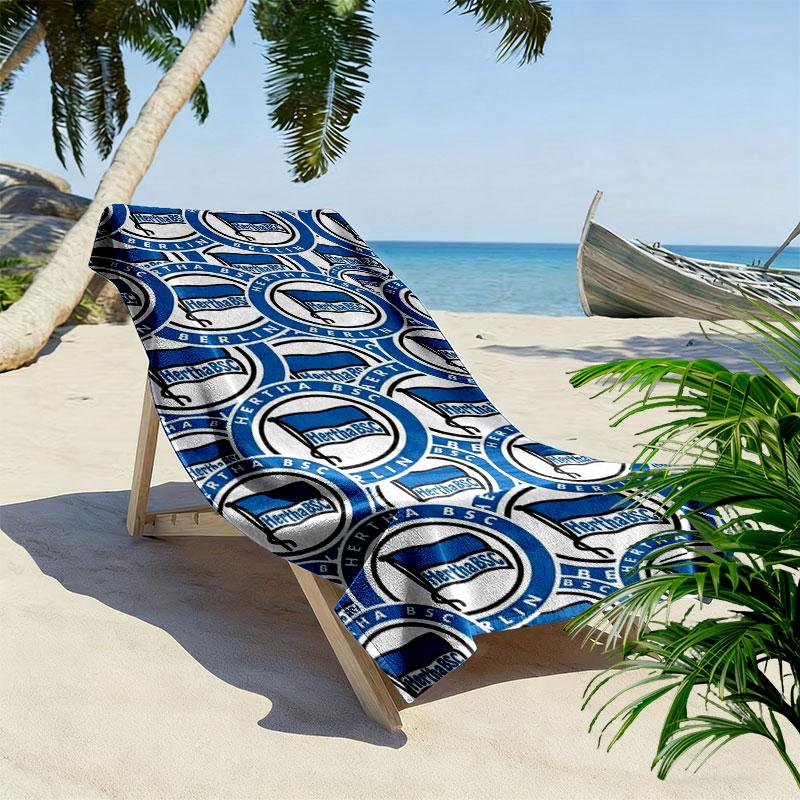 Hertha BSC Print Beach Towel, Large Soft Quick Dry Towel for Beach Camping Swimming