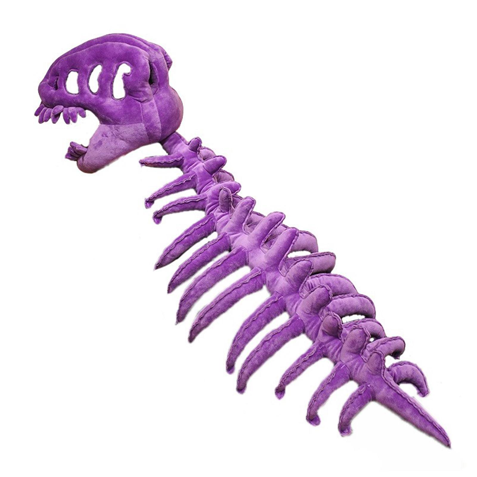 

Novelty Dinosaur Skeleton Plush Hat Dino Fossil Cosplay Props Halloween Costume for Kids Adults Party Favors 76cm 116cm Size 76CM фіолетовий