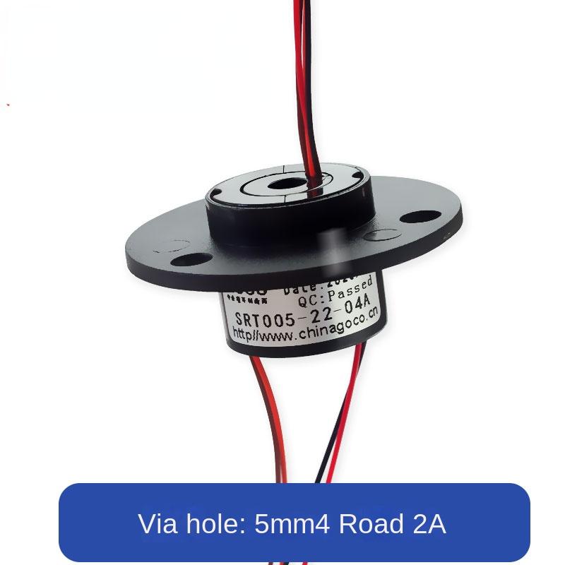 hole Dia.7mm / 5mm 220v 2A 2/4/6 channels SRT007-22-04U Through-hole electric slip ring Conductive ring brush Hollow shaft
