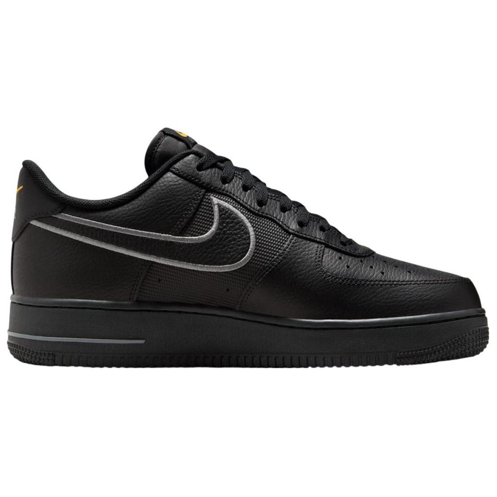 Nike Air Force 1 Low Preto Laranja Laser Tênis Masculinos Prata Metálico IB7677-001
