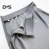 Women Long Skirt Elastic High Waist Smooth Surface Fishtail Skirt with Side Zipper Solid Color Traceless Breathable Skirt