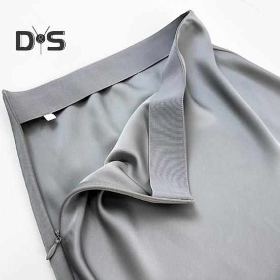 Langer Damenrock, elastisch, hohe Taille, glatte Oberfläche, Fischschwanzrock mit seitlichem Reißverschluss, einfarbig, spurlos, atmungsaktiv