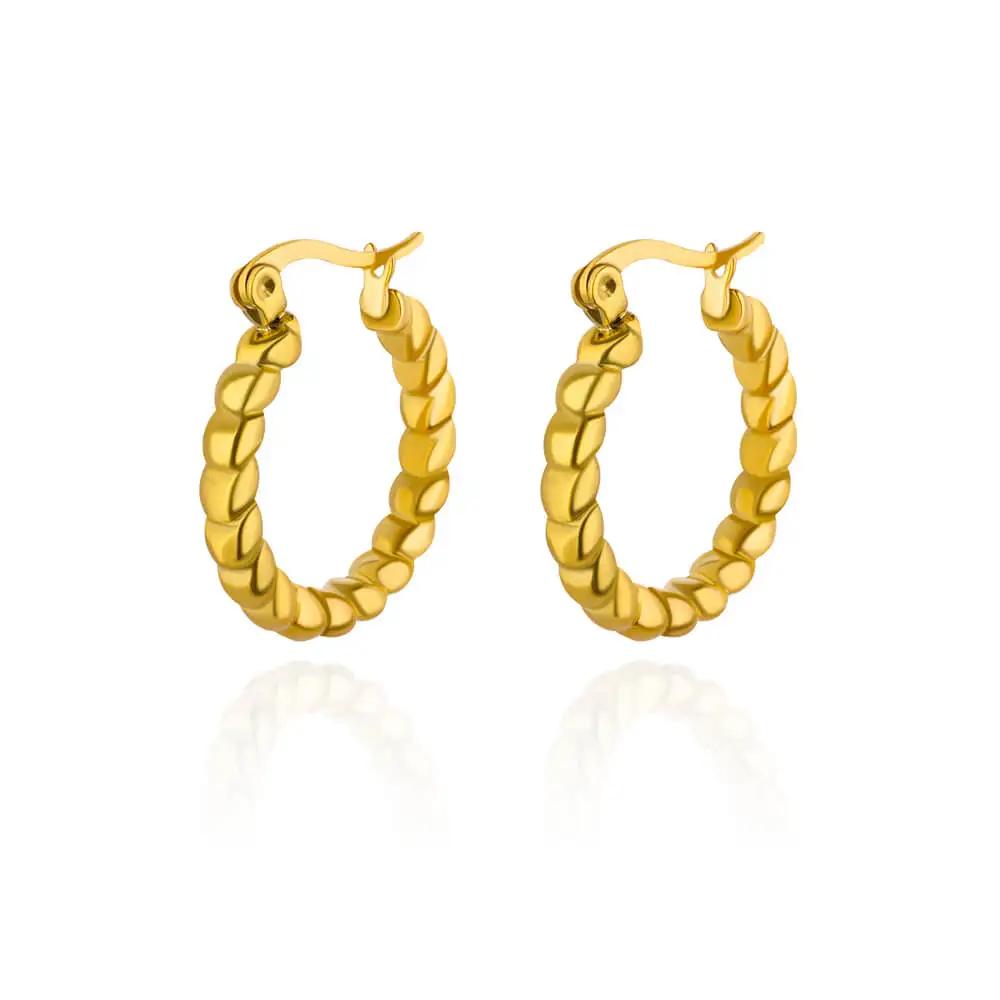 Stainless Steel Hoop Earrings for Women Men Gold Color Stainless Steel Earrings 2025 Trend  Piercing Earring Jewelry