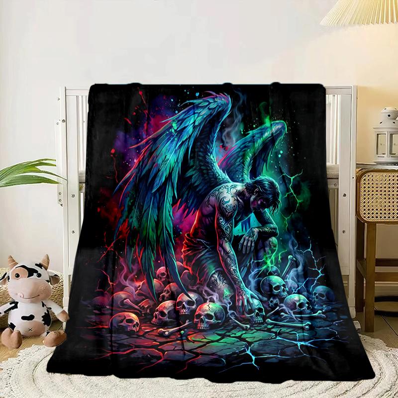 Ätherische rosa Engelskopf Decke Flanelldecke für Bett, Sofa, Camping, Wandern, Picknick Zubehör, Geschenk für Familie Fan Geschenke