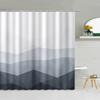 Cortina de Chuveiro Geométrica, Rombos em Gradiente de Cor Arte Abstrata Brilhante Mid Century Modern Azul Marinho Roxo Decorativa para Banheiro