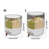 360°-Rotating Grain Container Clear Food Storage Can Home Dorm Kitchen Supply Storage Container with Good Sealing