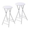 VECELO Folding Counter Chairs (Set of 2), Slim, Lightweight, Portable, Fully Assembled, 60cm Seat Height, 100kg Weight Capacity, White