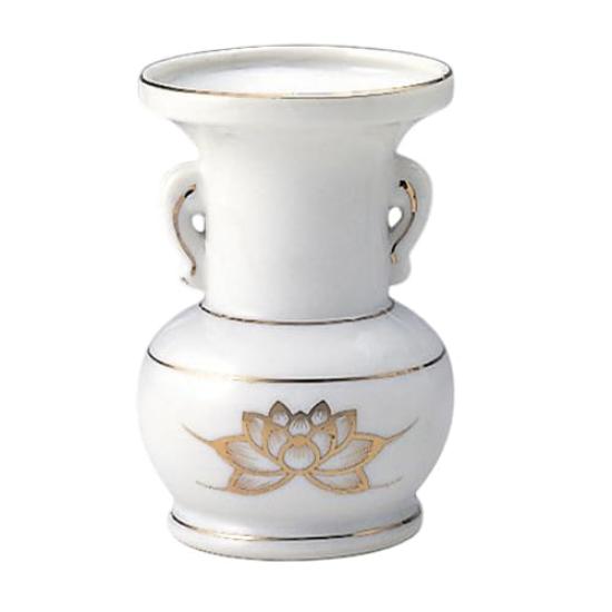 Platinum Lotus Flower Vase Buddhist Altar Home Memorials [3 inches] Supplies,