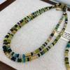 Dopamine Natural Stone Color Green Glazed Beaded Necklace Women'S High-End Accessories Collarbone Chain Neck Chain