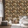 Flowers and Leaves Wallpaper Ochre, Gold and Brown for Living Room and Bedroom 50x1000