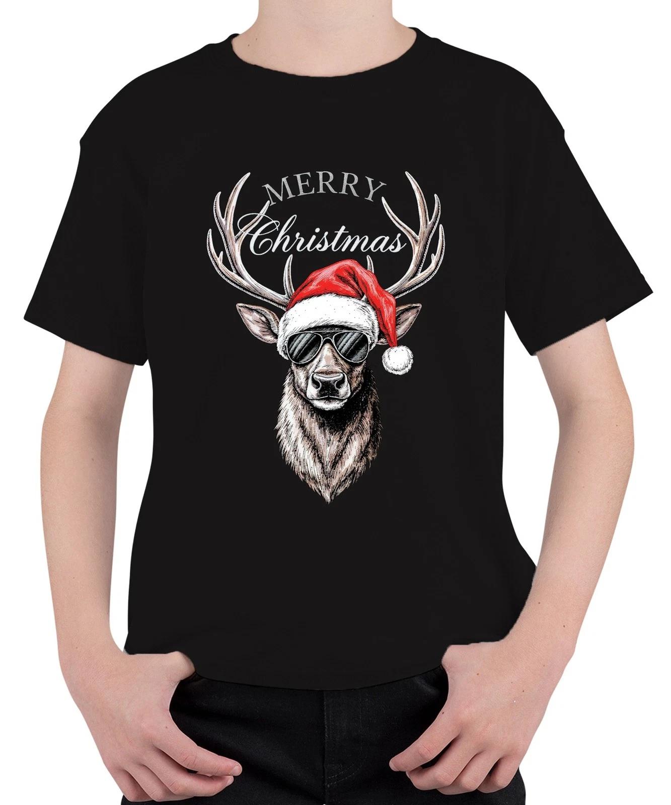 Rentier Weihnachten Merry Christmas Weihnachtsmütze Sonnenbrille Unisex Kinder T XXXXL