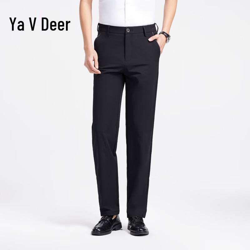 YaLu Men s Lightweight Ice Silk Slim Fit Straight Leg Business Pants 35