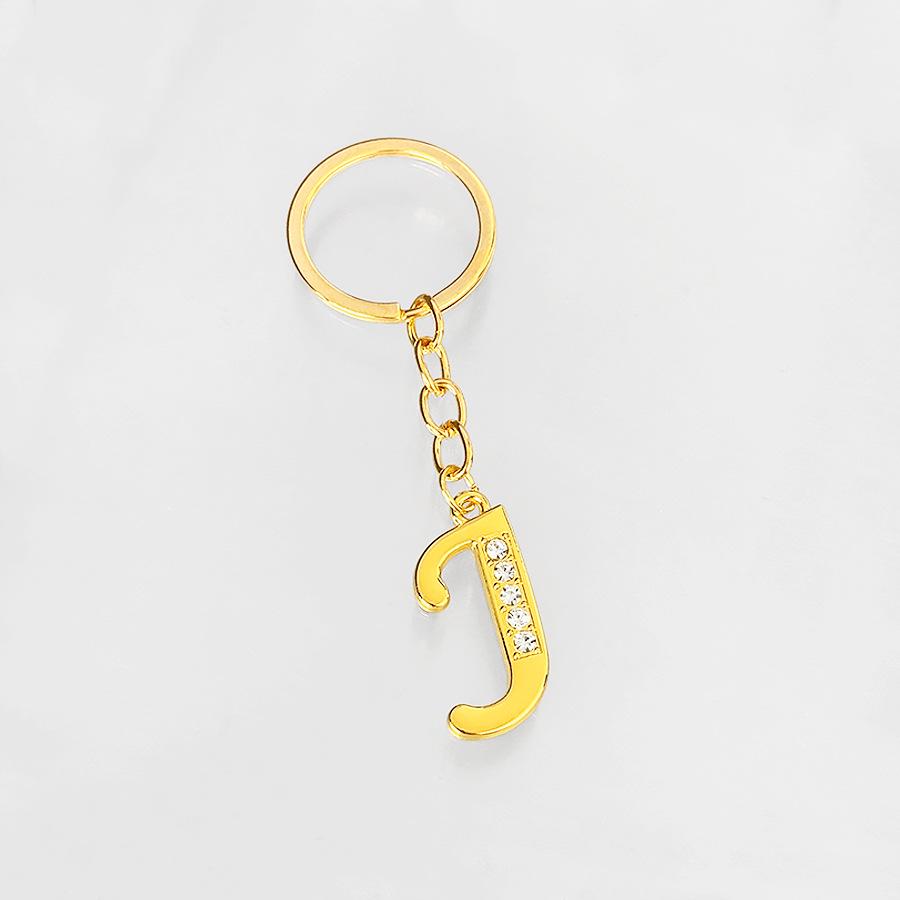 Creative Rhinestone Initials Metal Keychain – Korean Style Car Keyring Party Gift.