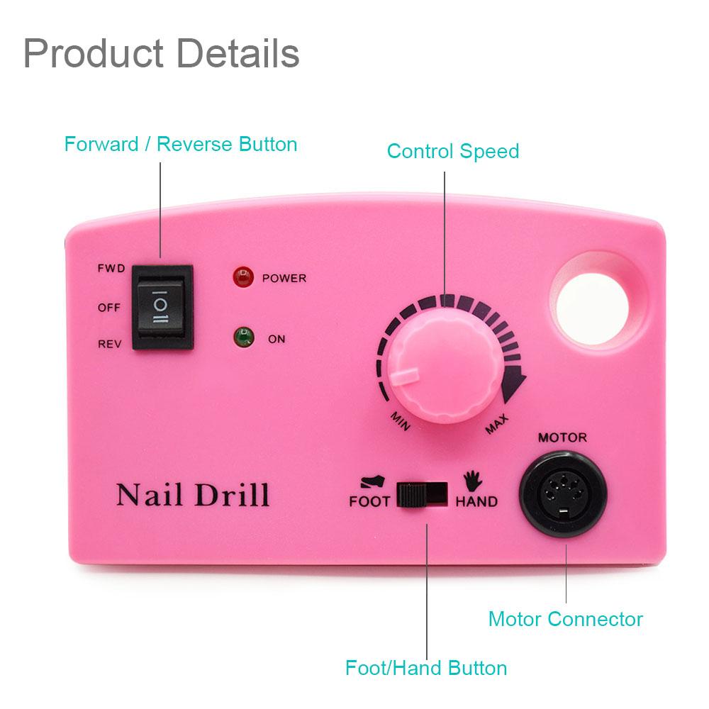 Taladro eléctrico para uñas de 35000/20000 RPM, juego de máquina de manicura y pedicura, fresadora profesional, kit de herramientas para uñas