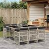 Vidaxl 7-Cz. Garden Furniture Set With Cushions, Grey, PE Rattan