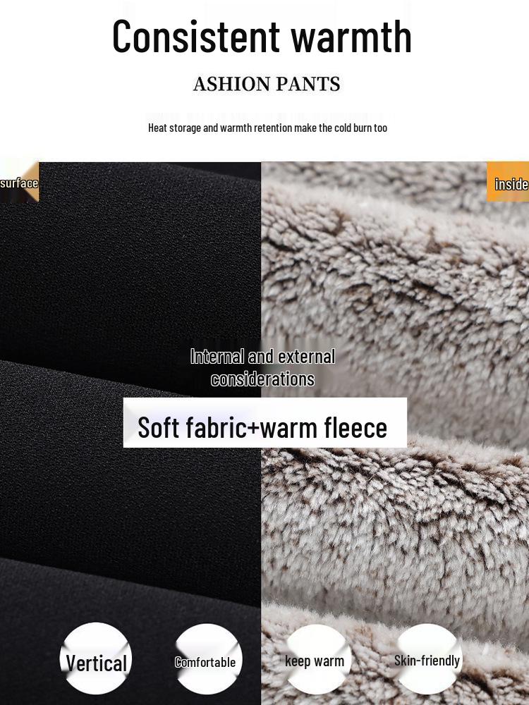 Women's Plus Size Warm Velvet Cotton Pants for Middle-aged & Elderly - Autumn & Winter Wear