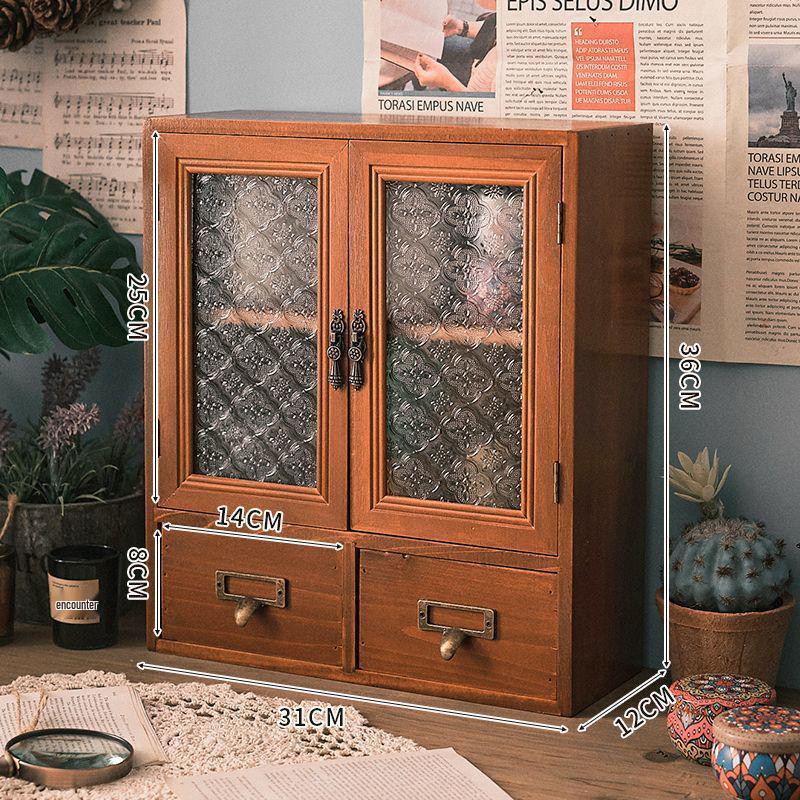 Solid Wood Multi-Layer Desktop Organizer: Office Desk & Cosmetics Storage Rack for Clutter-Free Spaces