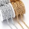 5 Yards/Rolle Aluminiumkette Gold Rhodium Farbe O-förmige Kreuz Metallgliederkette Für Schmuckherstellung DIY Halskette Armband Zubehör