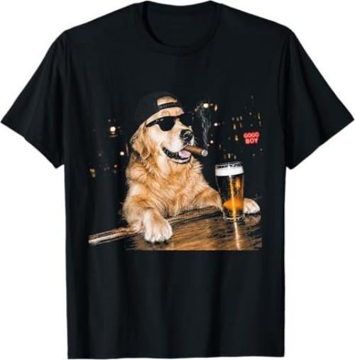 Funny Golden Retriever Drinking Beer Meme Dog Men Women T-Shirt