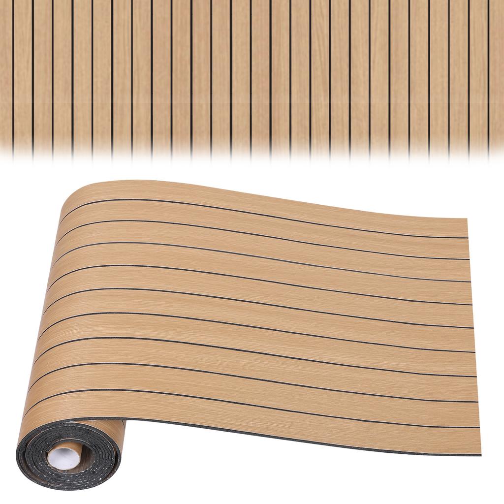 Wood Slat Wallpaper PVC Self Adhesive Wood Wallpaper 118x15.7in Artificial Wood Slat Panel Self Adhesive Soundproof 3D Wallpaper