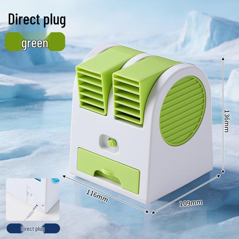 Portable USB Desktop Fan: Silent, Compact, and Rechargeable for Office, Dorm, or Student Use 13.5X10.9X11.6