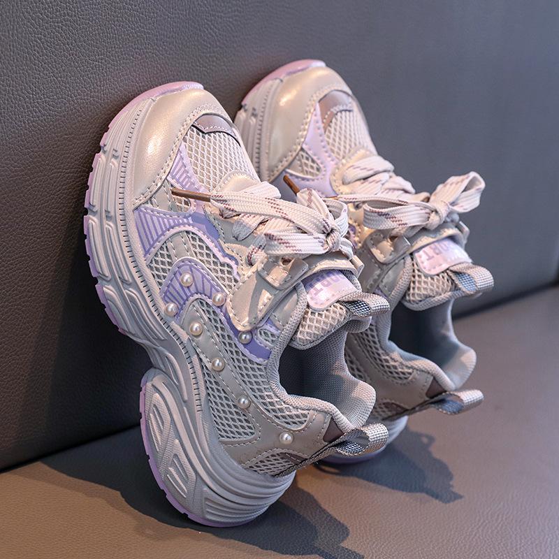

Девочки сетчатые кроссовки папины одноклассницы 2025 осень новые спортивные туфли маленькие девочки кроссовки легкие дышащие одинарные туфли 26