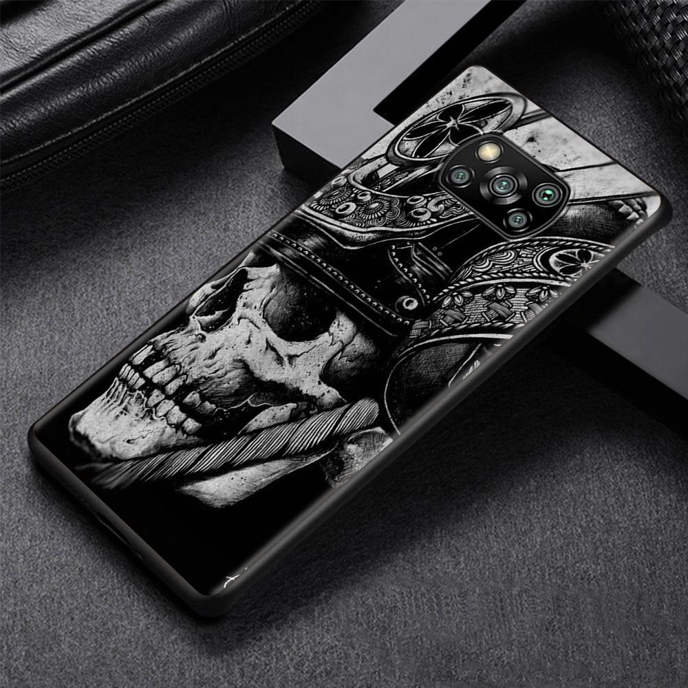 Fashion Samurai Demon Case for Xiaomi Poco X3 NFC M3 M4 Pocophone F1 F3 Redmi Note 9s 9 8 10 Pro Black Soft Phone Cover Coque
