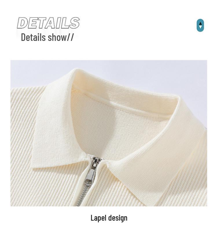 Men's Korean Style Slim Lapel Knit Pullover - Autumn/Winter Warm Base Layer for All Ages