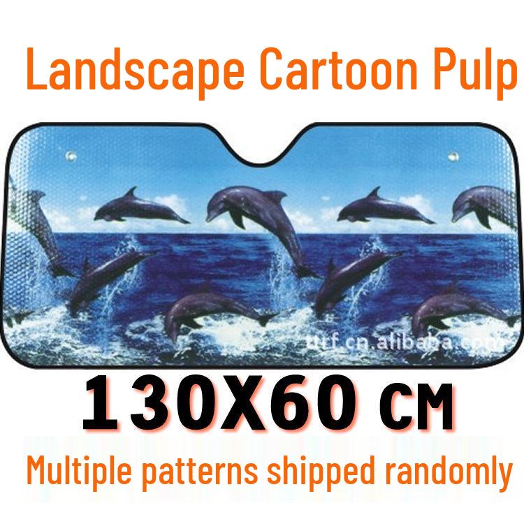 Dolphin Cartoon Car Sunshade for Front Windshield