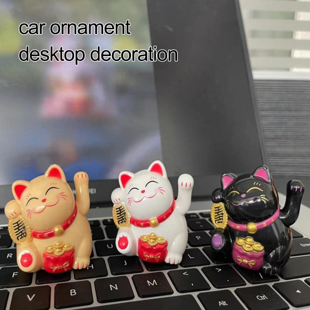 Lucky Cat Ornament Vehicle Accessories Automatic Waving Cartoon