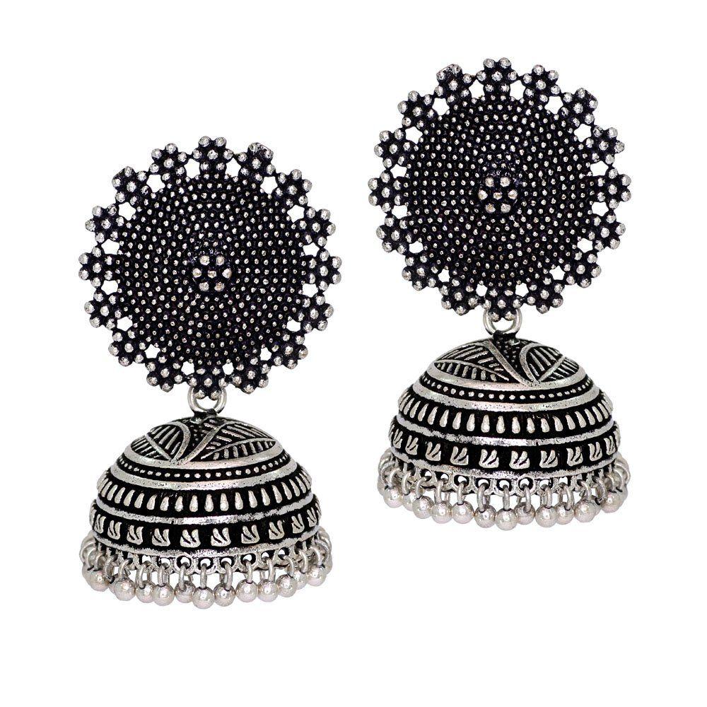 Preyans From Jhumki Earrings for Women (Silver)